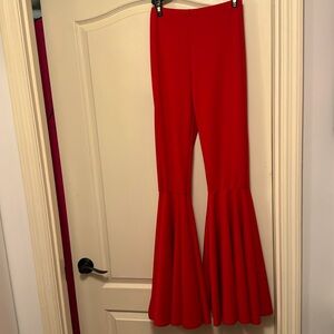red flare pants. really cute for gamedays